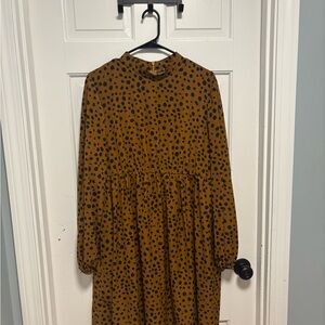 SHEIN Mustard Animal Print Blouse